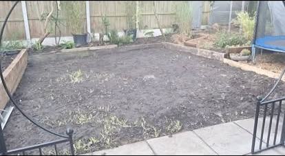 New lawn laid & landscaped — before CRJ Gardening & Grounds