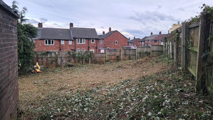 Plot cleared & levelled &mdash; after CRJ Gardening & Grounds