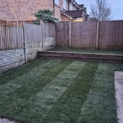 Fresh turf laid — after CRJ Gardening & Grounds