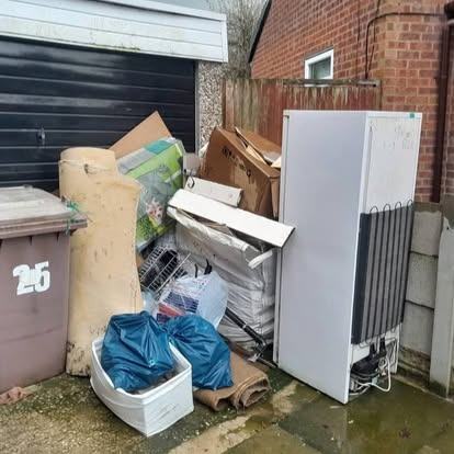 Junk & white goods removed — before CRJ Gardening & Grounds
