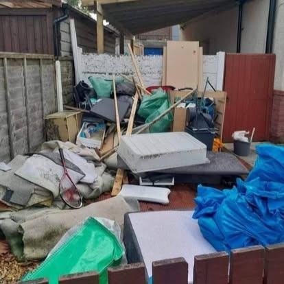 Full yard clear-out &mdash; before CRJ Gardening & Grounds